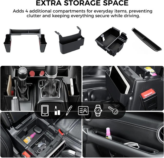 Alt view image 3 of 7 - Center Console Organizer for Jeep Wrangler & Gladiator 2018-2026