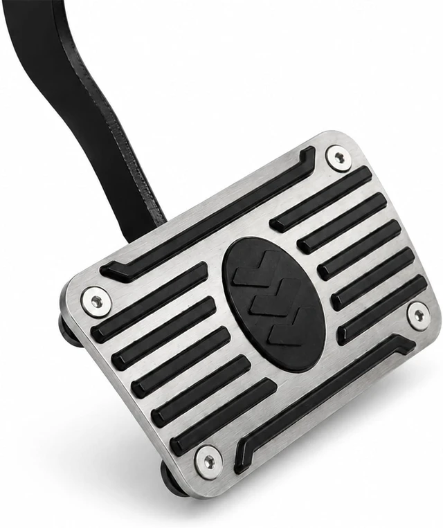 Main image of Automatic Transmission Brake Pedal Pad Extender, Stainless Steel Enlarged and Widened Brake Pedal Cover with Rubber Anti-Slip Strips