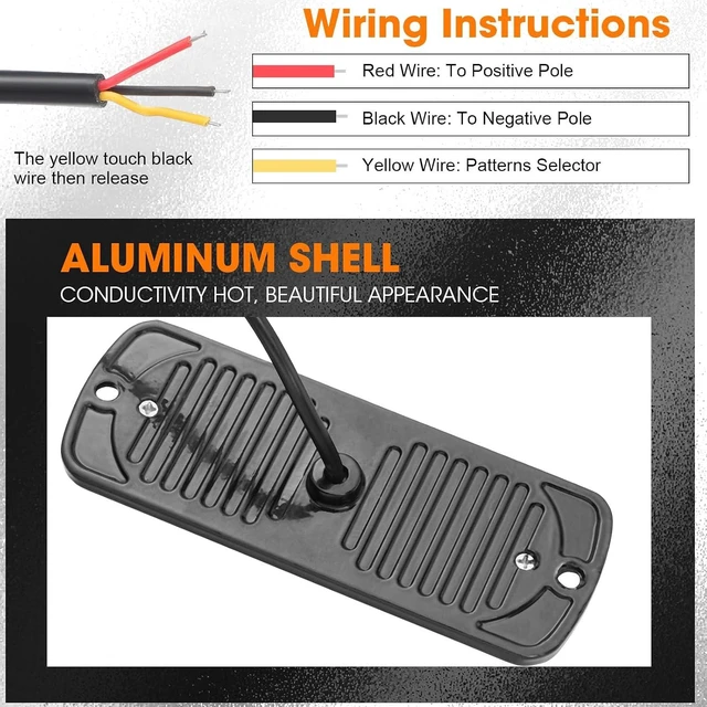 Alt view image 4 of 6 - 14 Pcs 12 LED Strobe Lights for Trucks 12-24v Amber and White