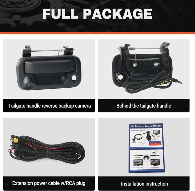 Alt view image 6 of 7 - Tailgate Handle Backup Camera Compatible with 2004-2014 Ford F150,2008-2016 Ford F250 F350 F450 F550 Super Duty Explorer Lobo, Rear View Reverse Camera RCA Connector Replaces# 8L3Z 9943400-AC