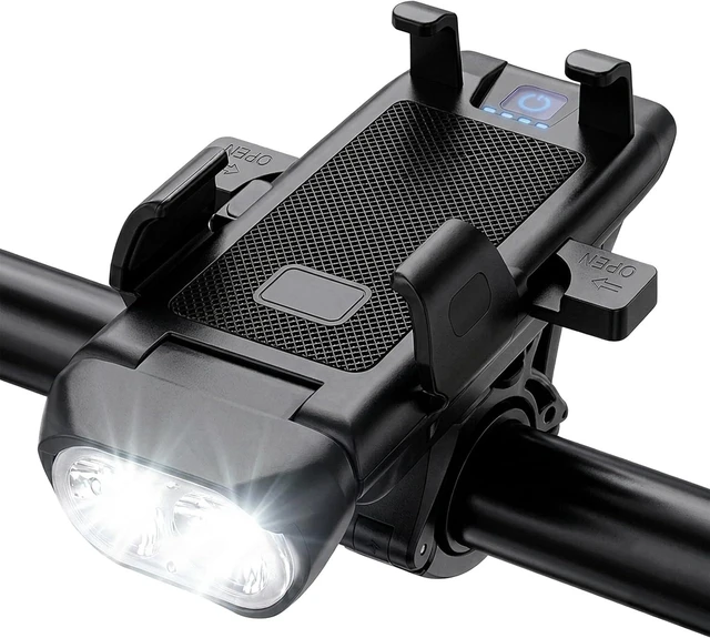 Main image of 4-in-1 Bike Phone Holder with Light and Charger