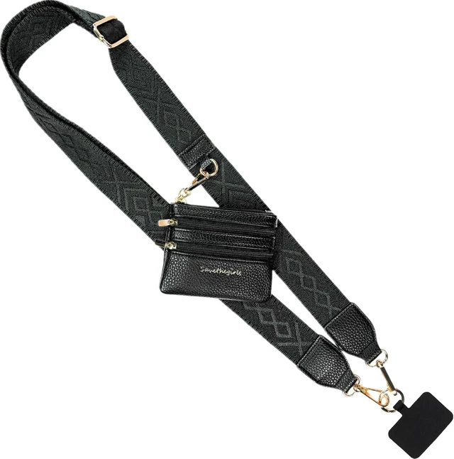 Main image of Clip & Go Phone Lanyard with Wallet Pouch, Classic Black