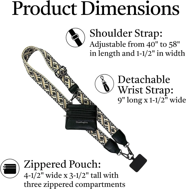 Alt view image 7 of 7 - Clip & Go Phone Lanyard with Wallet Pouch, Classic Black