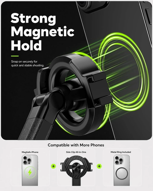 Alt view image 3 of 7 - 72" Magnetic Phone Tripod & Selfie Stick Tripod with Remote