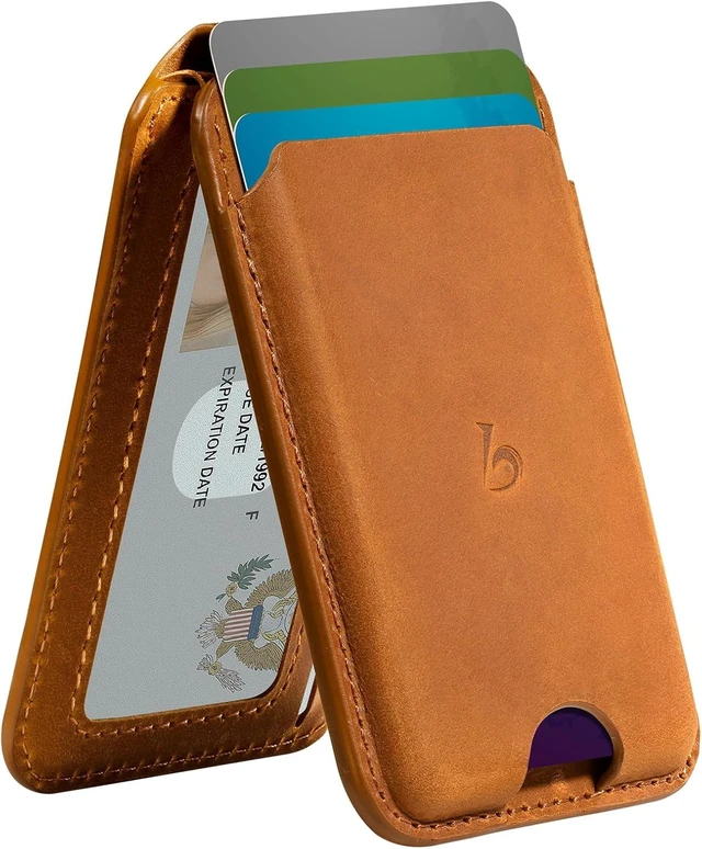 Main image of Crazy Horse Leather Magnetic Wallet for MagSafe Adjustable Stand