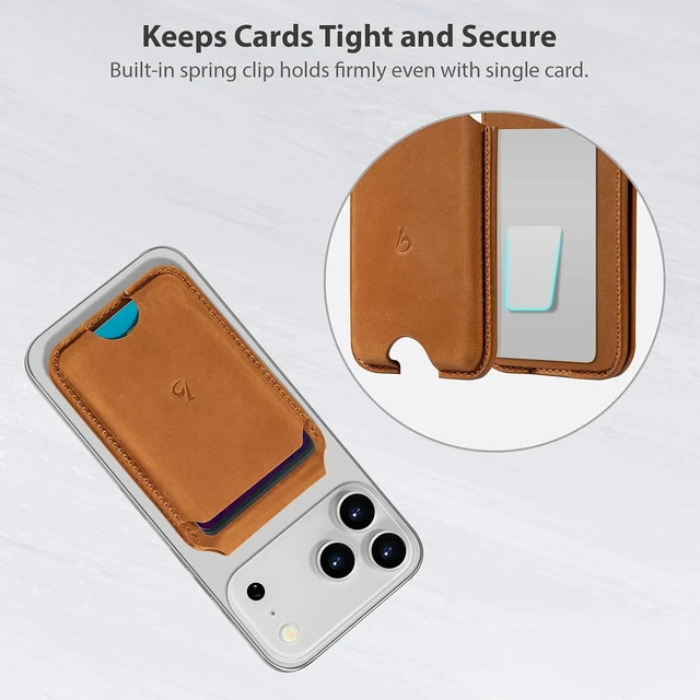 Alt view image 7 of 7 - Crazy Horse Leather Magnetic Wallet for MagSafe Adjustable Stand