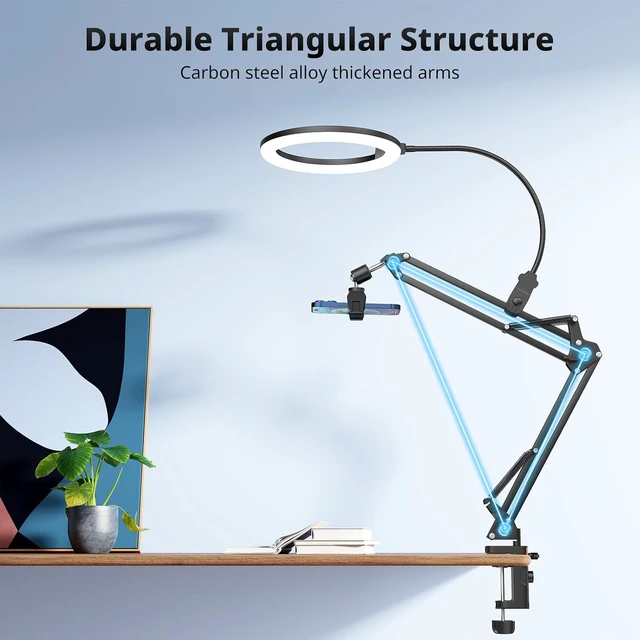Alt view image 4 of 6 - 10" Ring Light with Overhead Phone Mount for Content Creation