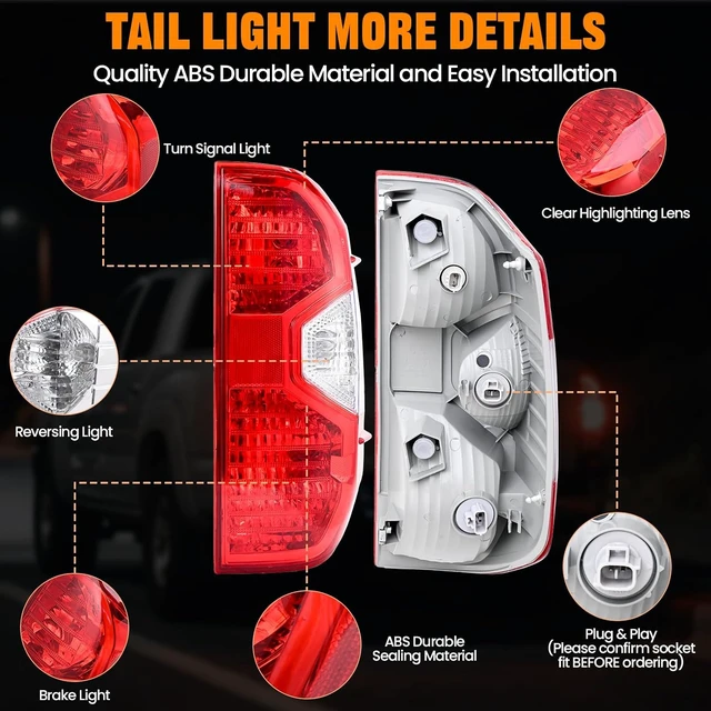 Alt view image 5 of 7 - Tail Light Assembly For 2014-2021 Toyota Tundra Passenger Side with Bulb