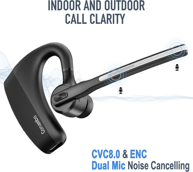 Alt view image 3 of 6 - Bluetooth Headset 5.2 with CVC8.0 Dual Mic Noise Cancelling Bluetooth Earpiece 16Hrs Talktime Wireless Headset for Truck Driver iPhone Android Cell Phones