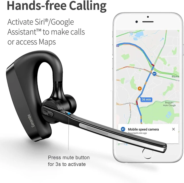 Alt view image 4 of 6 - Bluetooth Headset 5.2 with CVC8.0 Dual Mic Noise Cancelling Bluetooth Earpiece 16Hrs Talktime Wireless Headset for Truck Driver iPhone Android Cell Phones