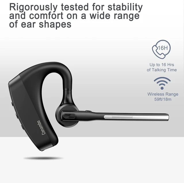 Alt view image 5 of 6 - Bluetooth Headset 5.2 with CVC8.0 Dual Mic Noise Cancelling Bluetooth Earpiece 16Hrs Talktime Wireless Headset for Truck Driver iPhone Android Cell Phones