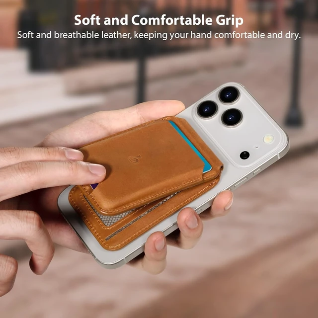 Alt view image 3 of 7 - Crazy Horse Leather Magnetic Wallet for MagSafe Adjustable Stand
