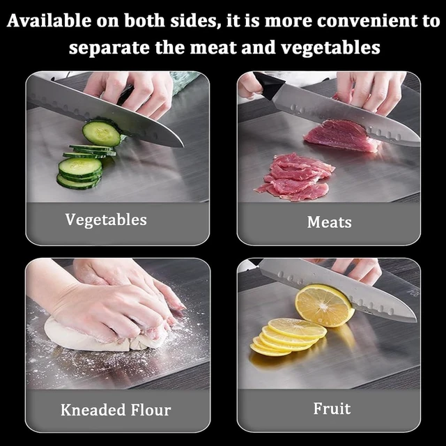 Alt view image 2 of 7 - Stainless Steel Cutting Board Set of 3,Non Toxic Cutting Boards for Kitchen