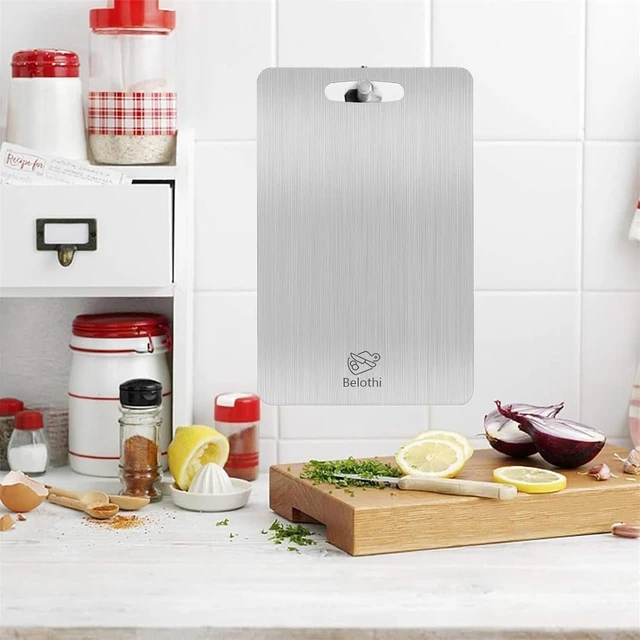 Alt view image 6 of 7 - Stainless Steel Cutting Board Set of 3,Non Toxic Cutting Boards for Kitchen