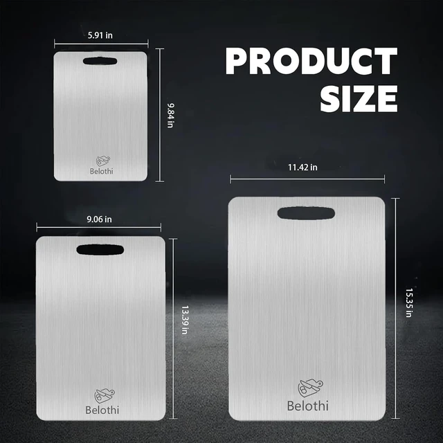 Alt view image 7 of 7 - Stainless Steel Cutting Board Set of 3,Non Toxic Cutting Boards for Kitchen
