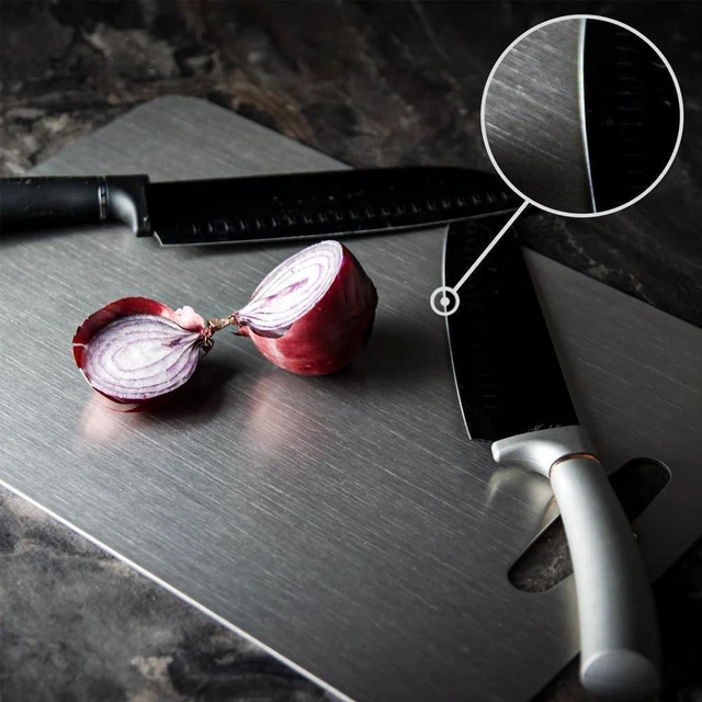 Alt view image 5 of 7 - Stainless Steel Cutting Board Set of 3,Non Toxic Cutting Boards for Kitchen
