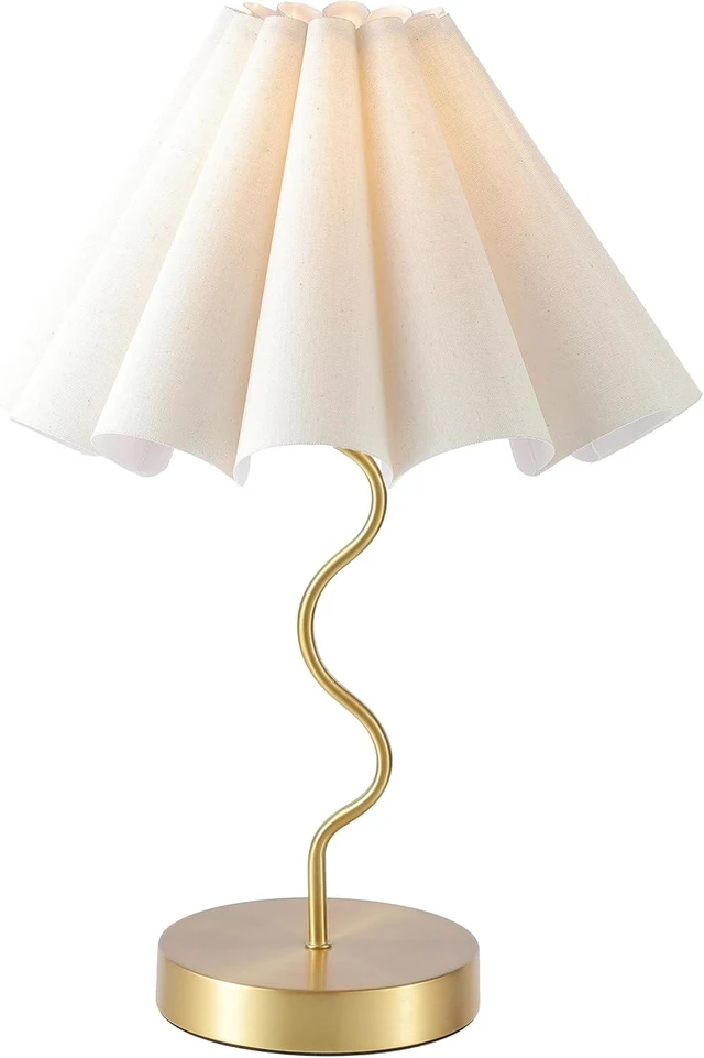 Main image of Pleated Table Lamp, Table Lamp for Bedroom, Bedside Lamps for Nightstand with Linen Lampshade, Modern Lamp for Bedroom Home Office Decor