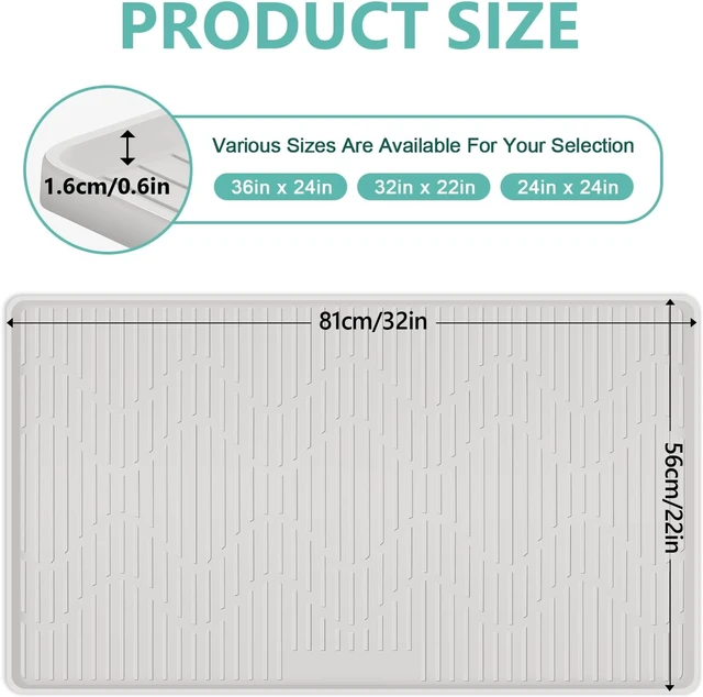 Alt view image 2 of 6 - 32" x 22" Under Sink Mat for Kitchen Under Sink Organizer White