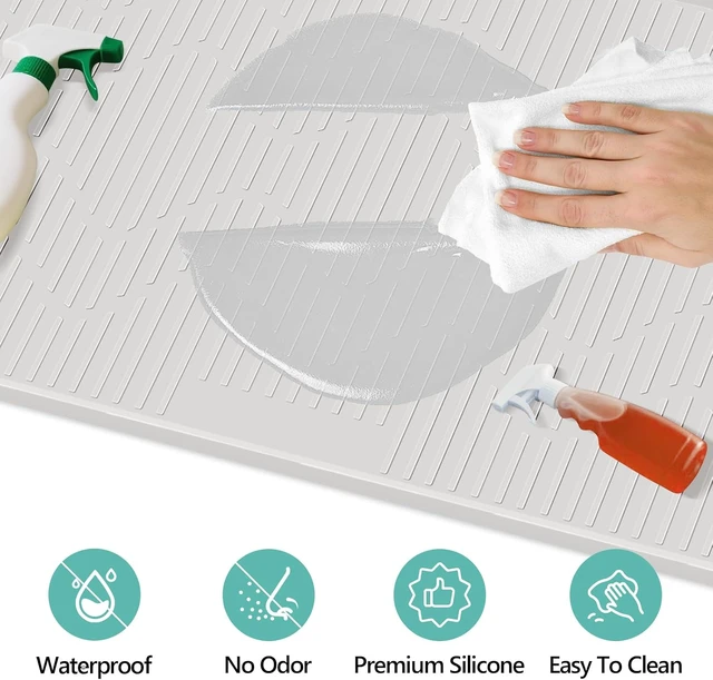 Alt view image 4 of 6 - 32" x 22" Under Sink Mat for Kitchen Under Sink Organizer White