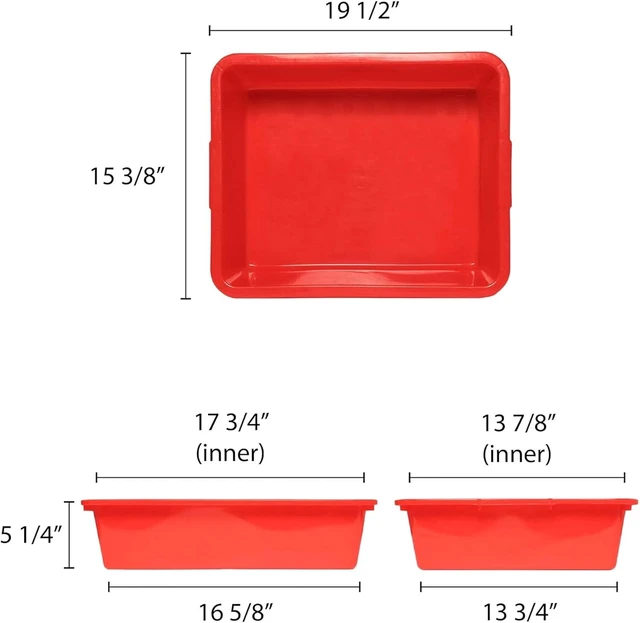 Alt view image 4 of 5 - - 19-1/2" x 15-1/2" x 5-3/8" Utility Kitchen Bus Box/Tub/Bin with Outer lips- Heavy Duty Plastic Restaurant Tub/Dish Washing Basin Tub for Kitchen Home Restaurants