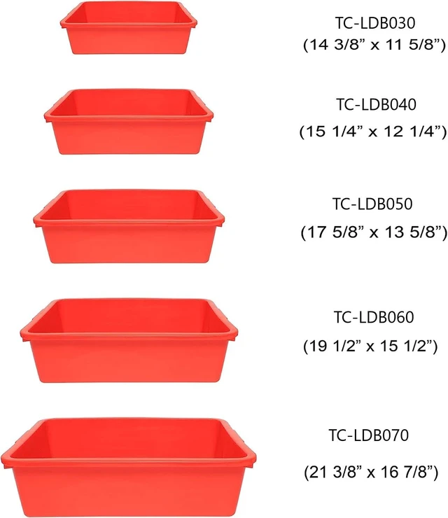 Alt view image 5 of 5 - - 19-1/2" x 15-1/2" x 5-3/8" Utility Kitchen Bus Box/Tub/Bin with Outer lips- Heavy Duty Plastic Restaurant Tub/Dish Washing Basin Tub for Kitchen Home Restaurants
