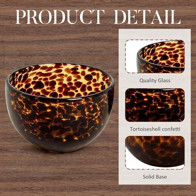 Alt view image 4 of 7 - 4 Pcs Tortoise Shell Pattern Bowls Brown 4 Inch