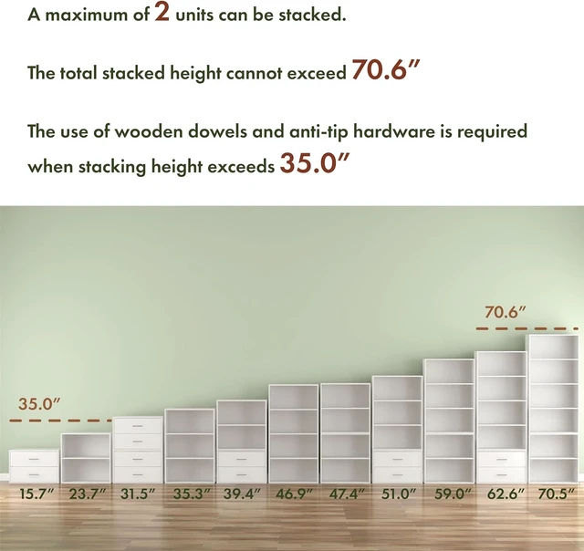 Alt view image 3 of 7 - Apexa 4-Cube Storage Organizer Shelves, Stackable Wood Bookcase Fits Cubby Bins for Organization, Dorm Teen Room Decor & Home Office, Black
