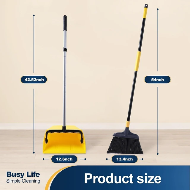 Alt view image 4 of 7 - Commercial Broom and Dustpan Set with Comb Commercial Outdoor Indoor