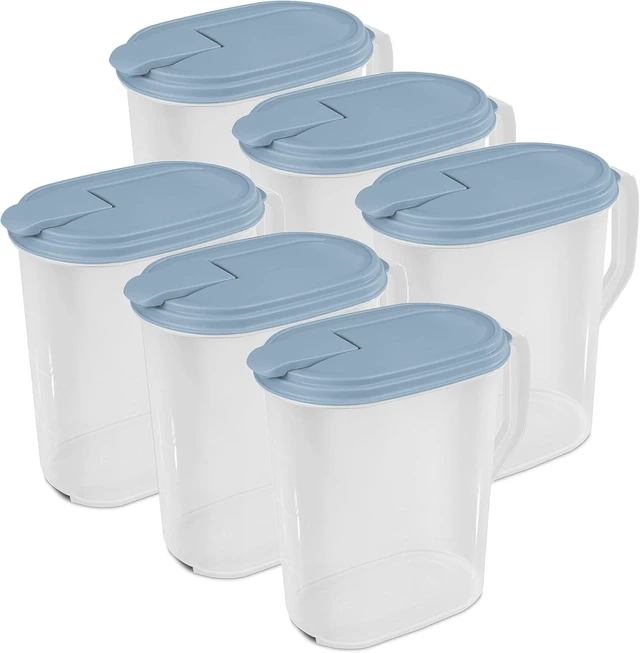Main image of Hinged Pitcher with Handle for Home and Kitchen, 1 Gallon, 6-Pack