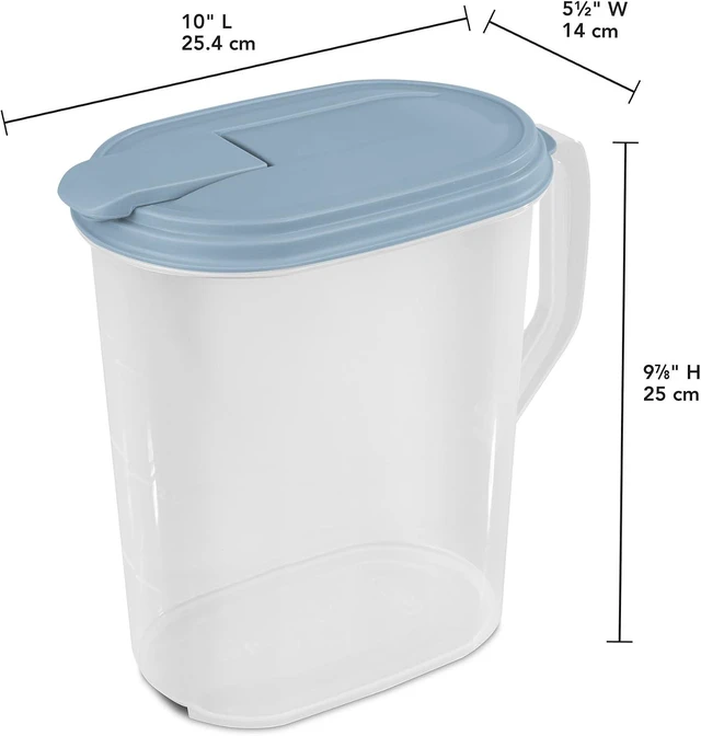 Alt view image 2 of 7 - Hinged Pitcher with Handle for Home and Kitchen, 1 Gallon, 6-Pack