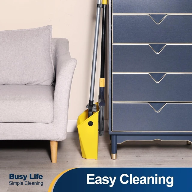 Alt view image 6 of 7 - Commercial Broom and Dustpan Set with Comb Commercial Outdoor Indoor