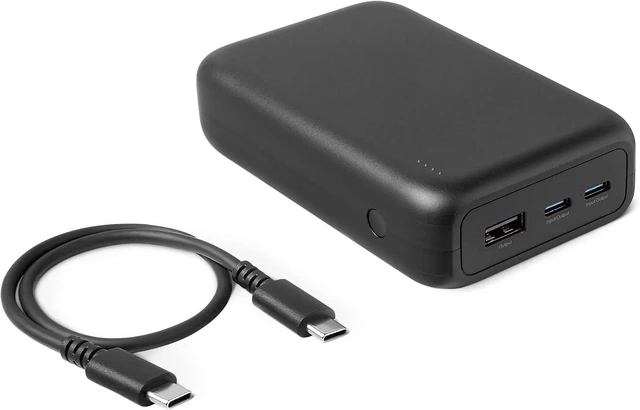 Main image of High-Capacity Portable Charger Power Bank with 3-Port Output, 20,000 mAh, Black