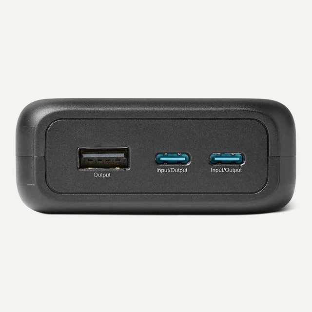 Alt view image 4 of 5 - High-Capacity Portable Charger Power Bank with 3-Port Output, 20,000 mAh, Black