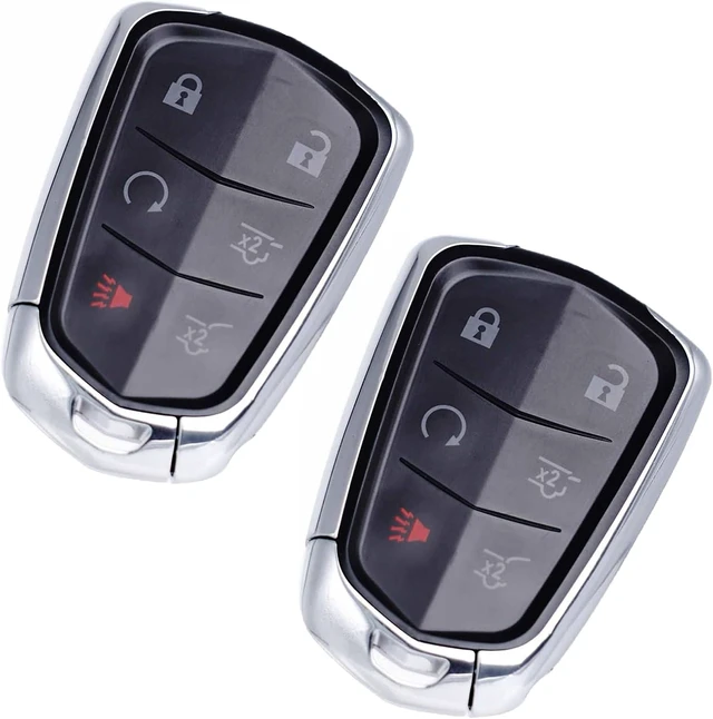 Alt view image 6 of 7 - Key Fob Replacement Fits for Cadillac Escalade 2015 2016 2017 2018 2019 2020 Escalade ESV 2015-2020 Push Start Button Proximity Smart Keyless Entry Remote Control HYQ2AB 315 Mhz Set of 2