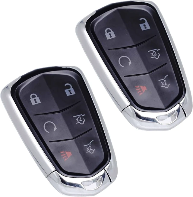 Alt view image 7 of 7 - Key Fob Replacement Fits for Cadillac Escalade 2015 2016 2017 2018 2019 2020 Escalade ESV 2015-2020 Push Start Button Proximity Smart Keyless Entry Remote Control HYQ2AB 315 Mhz Set of 2