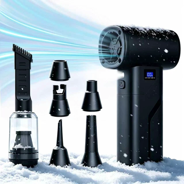 Main image of 2-in-1 Vacuum and Blower, 110,000 RPM Compressed Air Duster, 160g Powerful Jet Dry Blower, Smart LED Display & Magnetic Nozzles, Cordless Air Duster for PC Cleaning Kit, Keyboard, Car Detailing