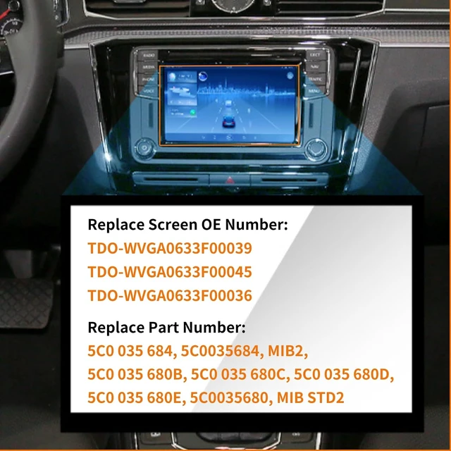Alt view image 3 of 7 - 6.5" Touch Screen for 2016 2017 2018 2019 VW Jetta Passat Tiguan