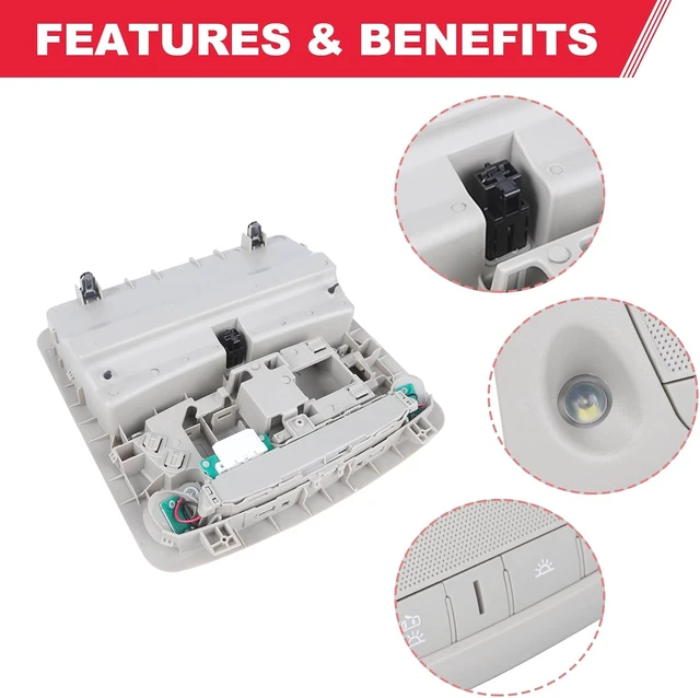 Alt view image 6 of 7 - Car Interior Overhead Console Map Reading Light Lamp Replaces 26430-C990D