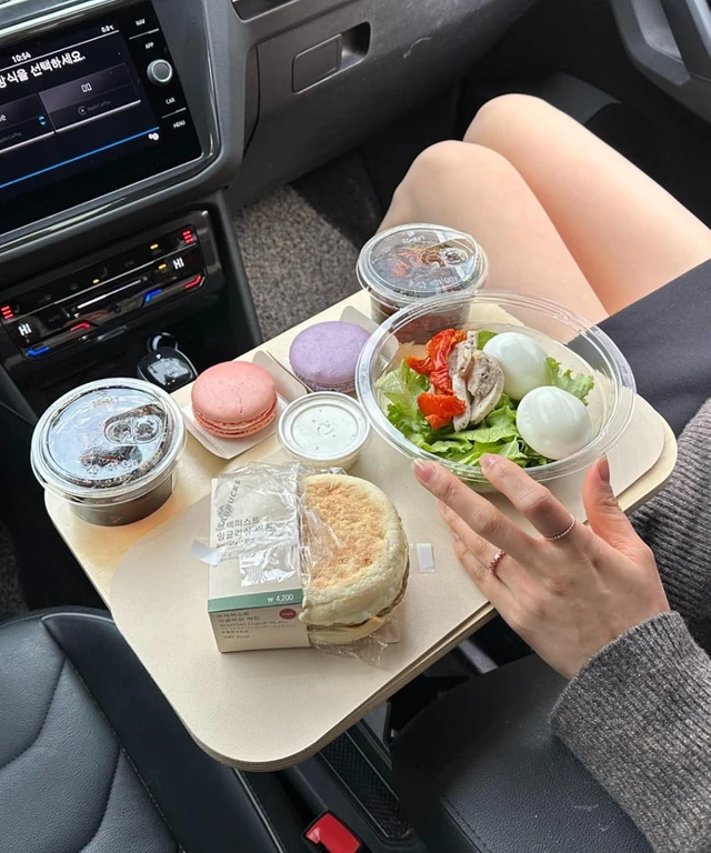 Main image of 2-in-1 Car Food Tray, Cup Holder Table and Laptop Desk for Parked Cars