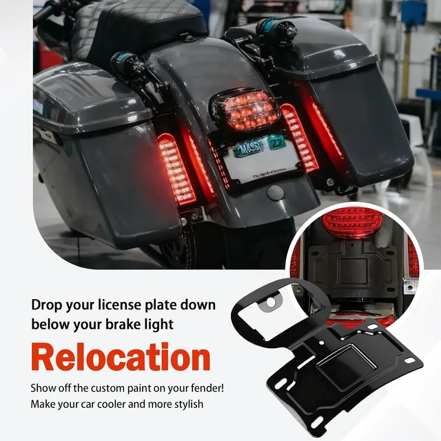 Alt view image 4 of 6 - License Plate Relocation Bracket Fits for Harley Davidson Touring Model