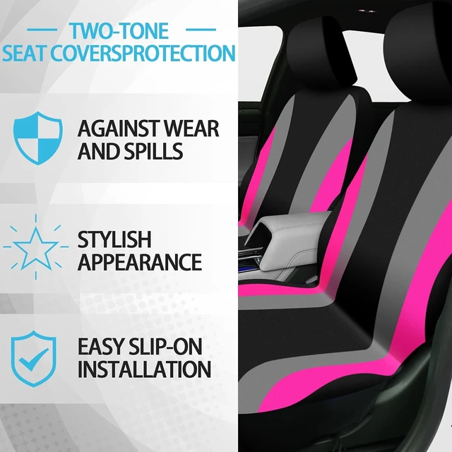 Alt view image 6 of 7 - 43 Pcs Car Seat Cover Full Set for Women Christmas Fuzzy Car Accessories Fluffy Steering Wheel Cover Front Rear & Belt Handbrake Shift Accessory for Winter (Rose Red)