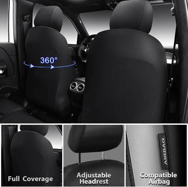 Alt view image 3 of 6 - Memory Foam Car Seat Covers,Air Cool Mesh Thick Seat Covers Front Seats,Gray Metal Film Leather Seat Cover for Car,Universal Automotive Comfort for Most Car,Truck,Airbag Compatible,Black/Grey