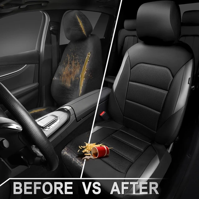 Alt view image 5 of 6 - Memory Foam Car Seat Covers,Air Cool Mesh Thick Seat Covers Front Seats,Gray Metal Film Leather Seat Cover for Car,Universal Automotive Comfort for Most Car,Truck,Airbag Compatible,Black/Grey