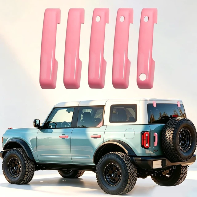 Main image of Pink Door Handle Covers for Ford Bronco 4 Door - with Smart Hole