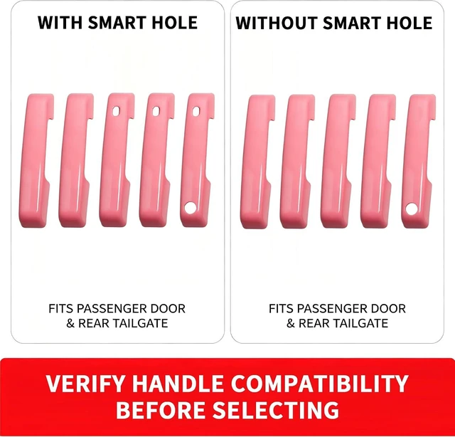 Alt view image 2 of 7 - Pink Door Handle Covers for Ford Bronco 4 Door - with Smart Hole