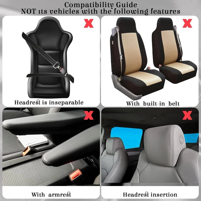 Alt view image 2 of 7 - 47 Car Seat Cover Full Set Car Accessories for Women, Purple Black