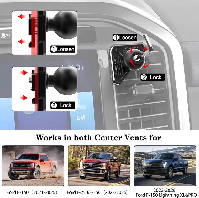 Alt view image 3 of 6 - Aluminum Vent Phone Mount Compatible with Ford F150 (2021-2026)