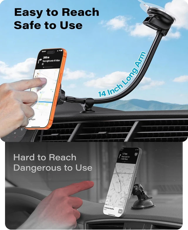 Alt view image 2 of 7 - for Magsafe Car Mount Charger, 15W Fast Charging for Windshield