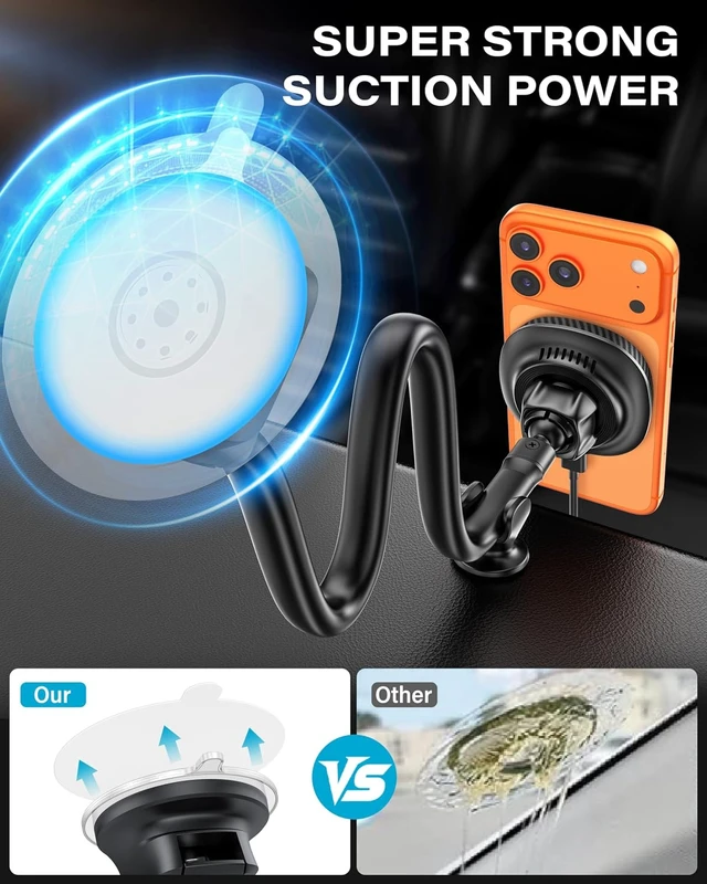 Alt view image 4 of 7 - for Magsafe Car Mount Charger, 15W Fast Charging for Windshield