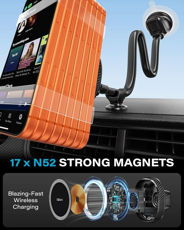 Alt view image 5 of 7 - for Magsafe Car Mount Charger, 15W Fast Charging for Windshield